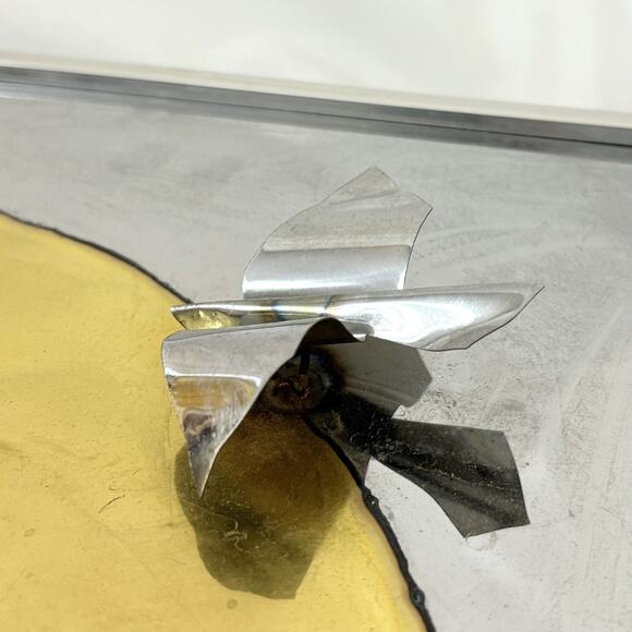 Vintage MCM Sailboat Framed Metal Wall Art 3D Sculpture Copper Brass 20" x 16.5" - Picture 4 of 8